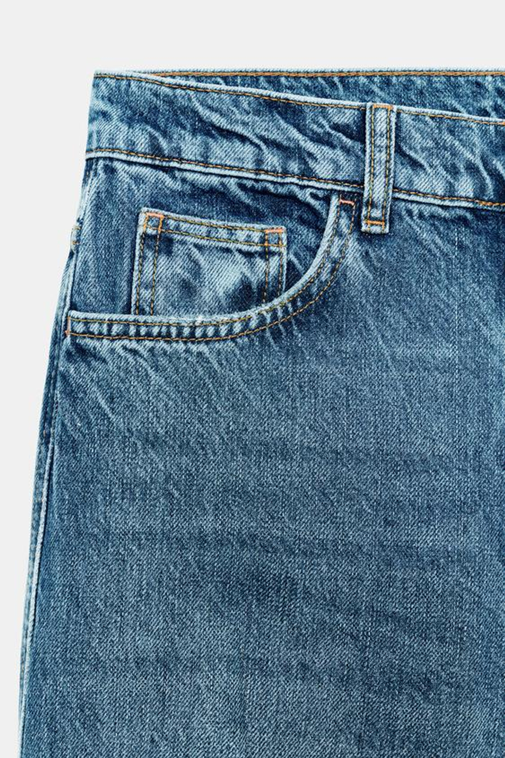 ZARA ДЖИНСЫ ZW COLLECTION FLARE С ВЫСОКОЙ ПОСАДКОЙ, ВЫЦВЕТШИЙ СИНИЙ