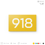 Номер на дверь 918, табличка на дверь для офиса, квартиры, кабинета, аудитории, склада, желтая 120х70 мм, Айдентика Технолоджи