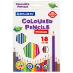 Карандаши цветные BRAUBERG PREMIUM, 18 цветов, шестигранные, грифель мягкий 3,3 мм, 181657