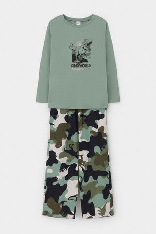 пижама  для мальчика  К 1600/эвкалипт,камуфляж с динозаврами
