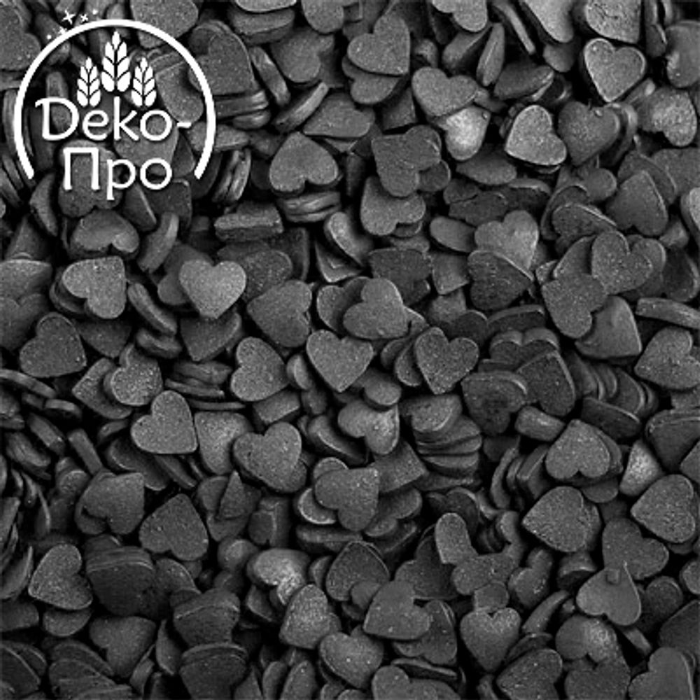 Посыпка ДЕКО-ПРО "Сердечки черные мини", 50 гр
