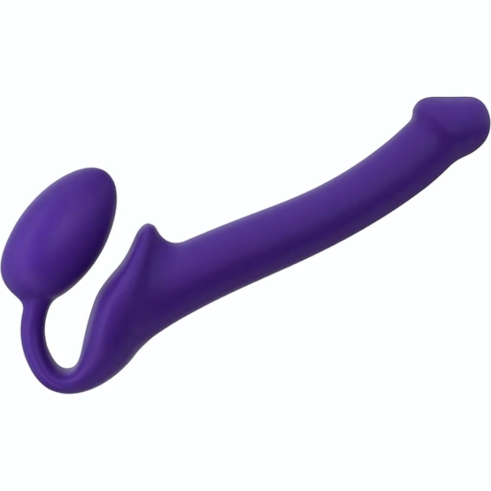 Фиолетовый безремневой страпон Silicone Bendable Strap-On - size S (Цвет: фиолетовый)