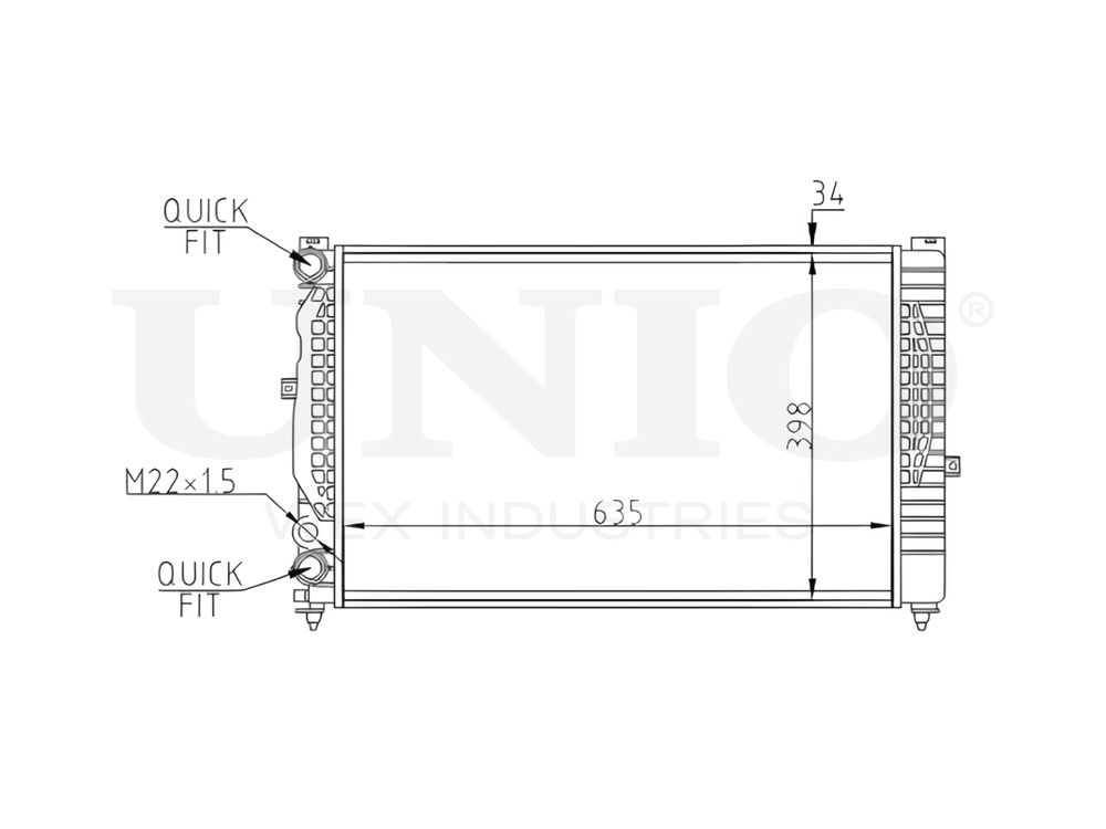 Радиатор охлаждения двигателя UNIO RAD-10070