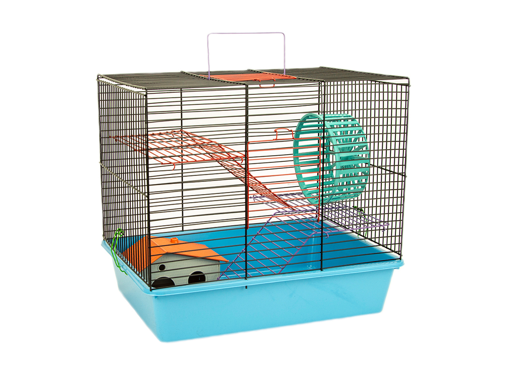 ВАКА клетка для грызунов "Грызун № 3" с домиком и колесом 410*300*370