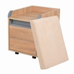 Тумба подкатная "ДЭМИ" ТУВ.10, 426х570х620 мм, 2 ящика + подушка + лоток, пластик серый, дуб сонома (КОМПЛЕКТ)