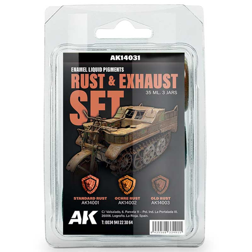 Набор красок AK Interactive Liquid Pigment Set - Rust & Exhaust