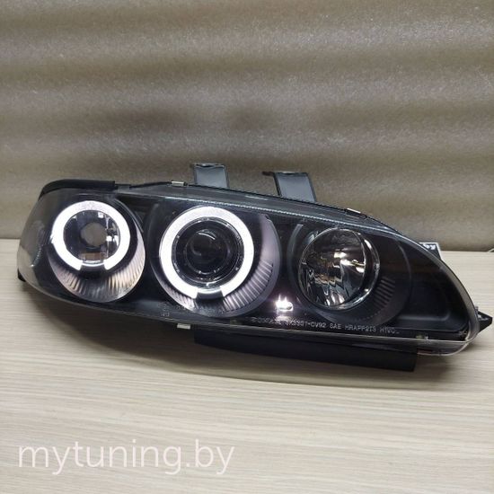 Передние фары Honda Civic 5 angel eyes black