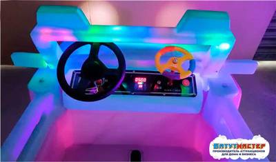 Парковый электромобиль «Полицейский джип» детский, 2 места, на батареях с подсветкой