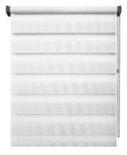 Рулонная штора День-Ночь Люкс, ткань 8920 Канзас, цвет белый