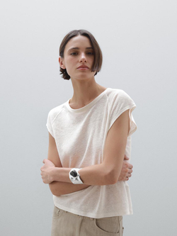 Massimo Dutti Футболка из 100% льна, светло-желтый