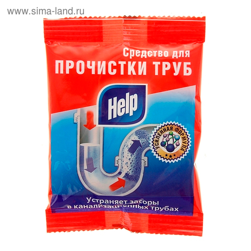 СРЕДСТВО ЧИСТЯЩЕЕ HELP ДЛЯ ПРОЧИСТКИ ТРУБ 90 Г саше (60)АТФ 4-0399