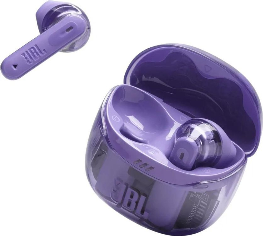 Наушники JBL Tune Flex 2 Ghost Edition, Bluetooth, вкладыши, прозрачный/фиолетовый [jbltflex2gmae]