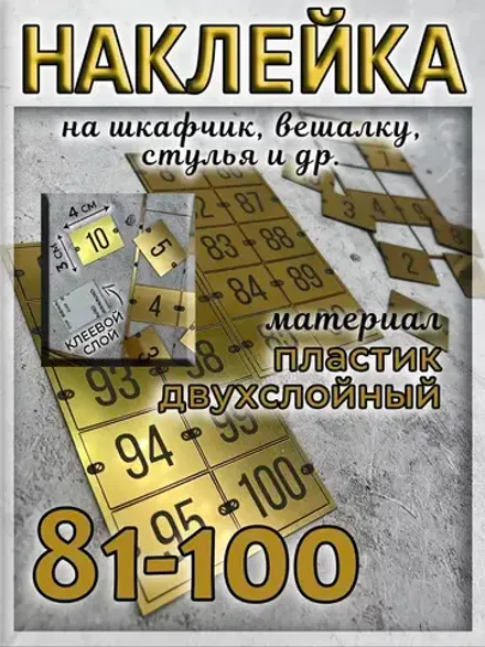 Нумерация для шкафчиков