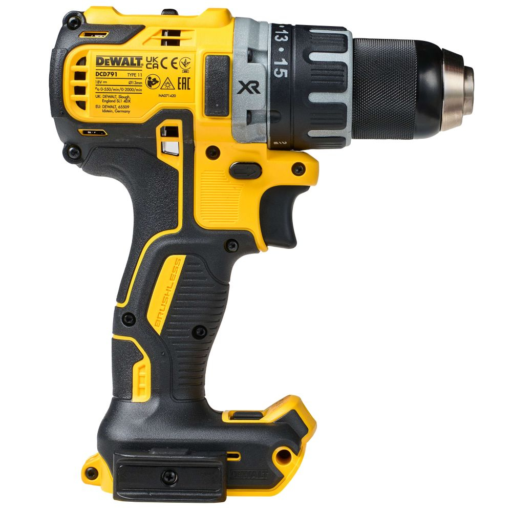 Шуруповерт аккумуляторный DeWalt DCD791 + УШМ DeWalt DCG405 (DCK2020P2T)