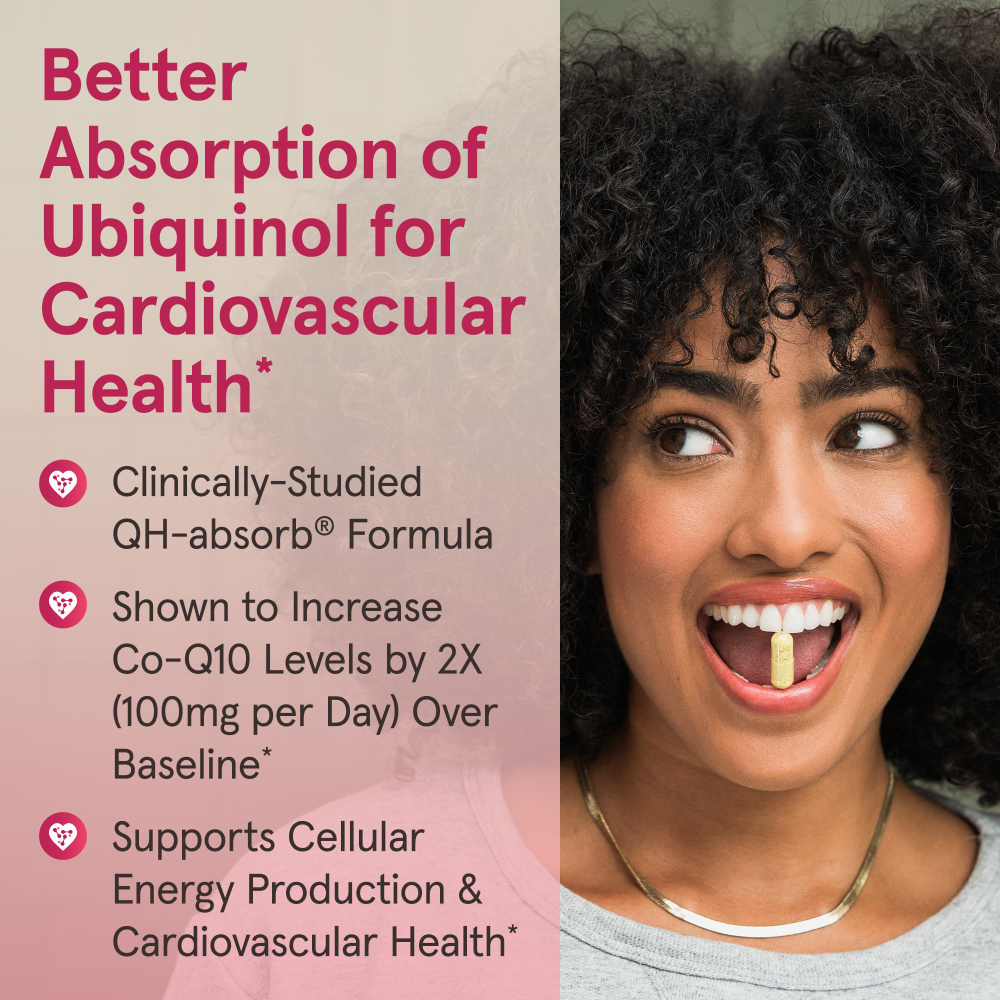 Jarrow Formulas, QH-Absorb, убихинол, максимальное усвоение, 100 мг, 60 капсул