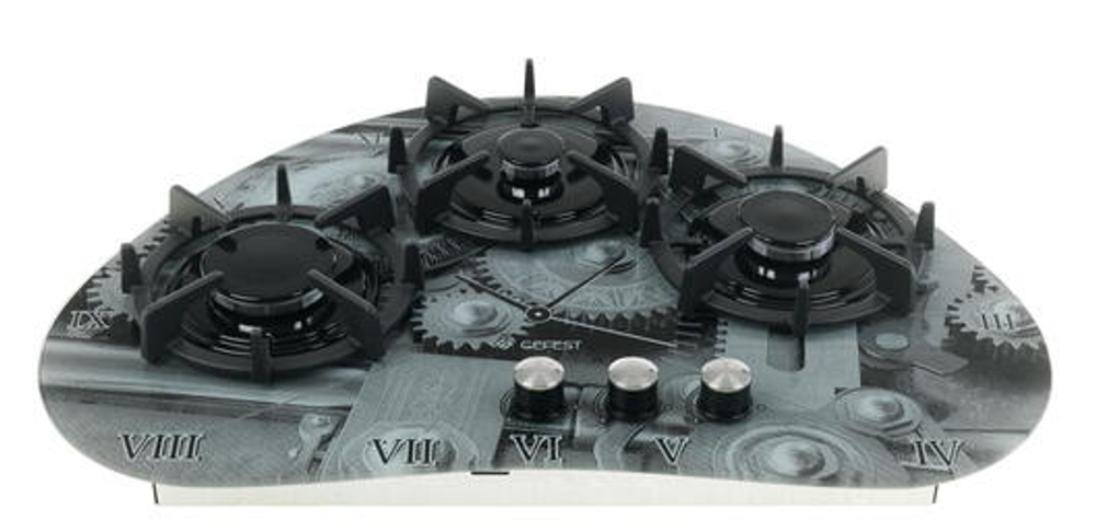 Поверхность варочная  Гефест СН 2120 К1 (стек с рис.розж.газ-конт.3 горелки)