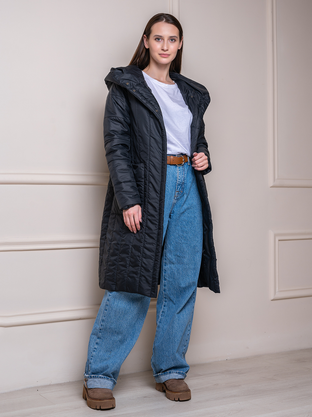 Пальто женское "Голд" черный