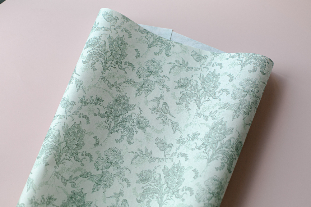 Бум-49 бумага (43х64 см) Птицы (Green) (цена за упаковку 20 листов)