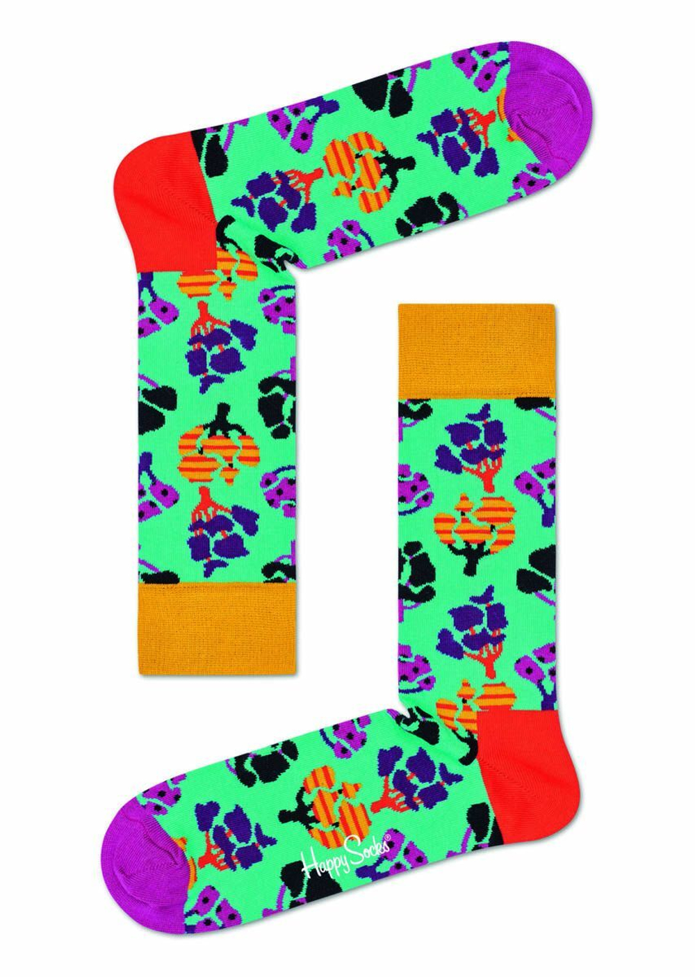 Носки унисекс Tree Sock с принтом в виде деревьев (Размер: 25) (Цвет: зеленый)