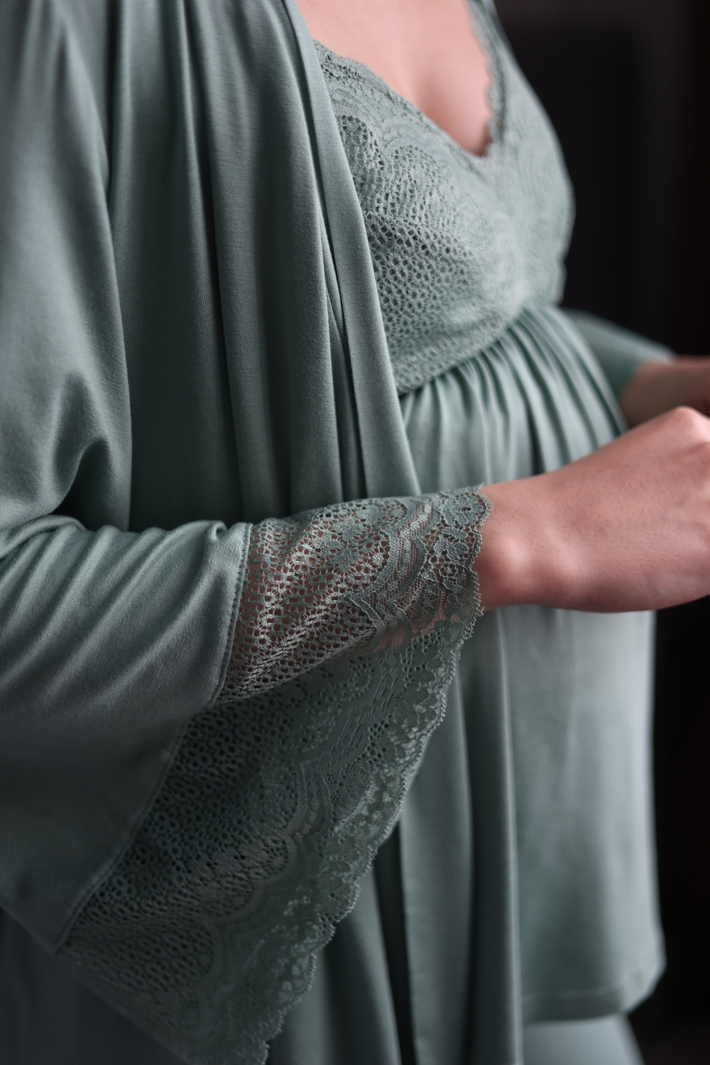 Комплект тройка для беременных и кормящих, пижама TO102-3; цвет: оливковый