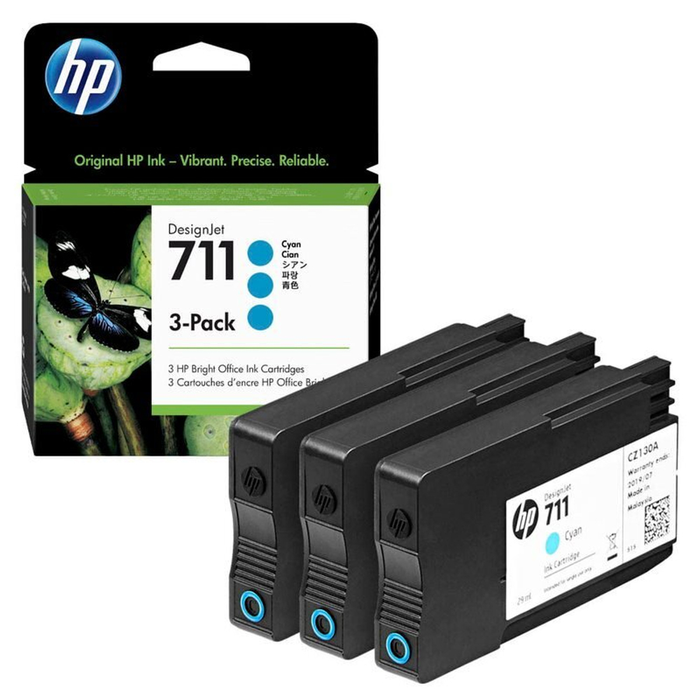 Картридж HP 711 (CZ134A) для DesignJet T120/T125/T130/T520/T525 голубой упаковка 3 шт (3*29 мл)