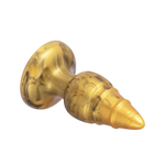 Золотая силиконовая анальная втулка 9,2см SilexD Goldy Fantasy Plug Size M