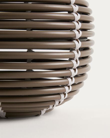 Настольная лампа Garoina на солнечных батареях из искусственного ротанга, 25 см