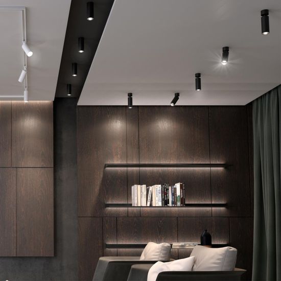 370869 OVER NT22 417 черный Светильник накладной IP20 GU10 9W 220V SLIM