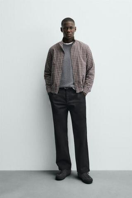 ZARA БРЮКИ ЧИНОС REGULAR FIT, ЧЕРНЫЙ