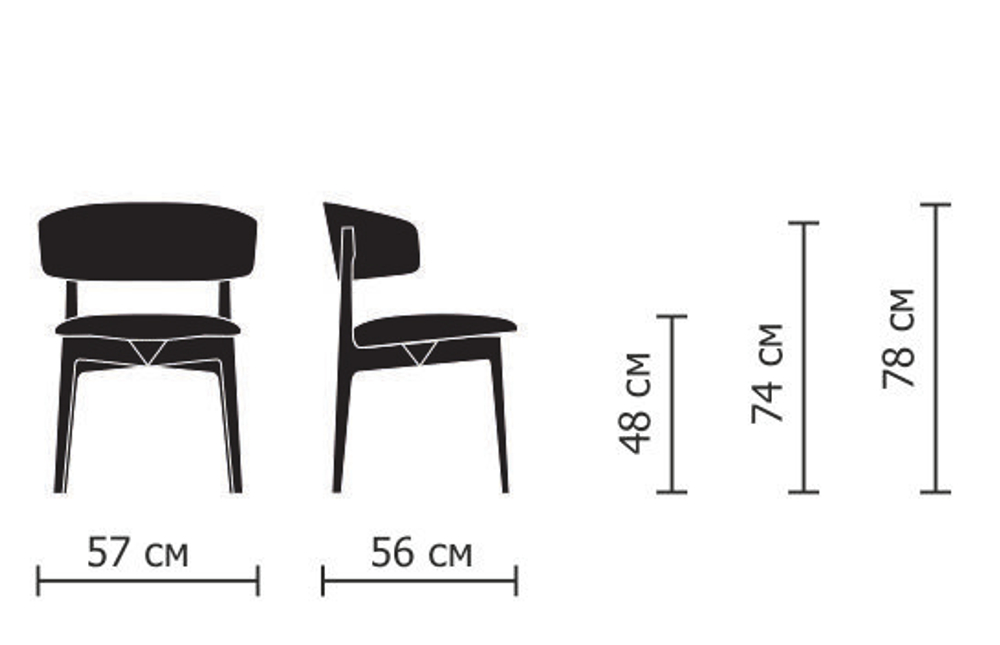 Размеры стула LILIA MODEK HOMELIKE