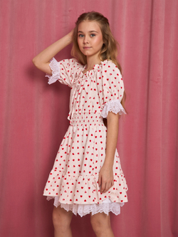 Сарафан для девочки "Сердечки"