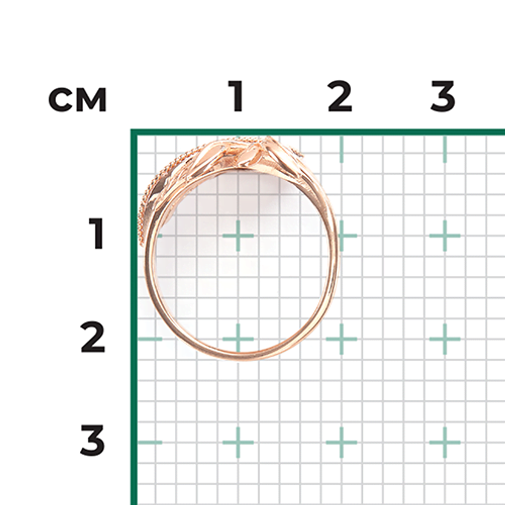 Кольцо «Крыло бабочки» (пожелание здоровья) из комбинированного золота с эмалью