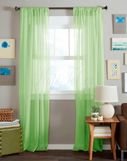 Штора. Тюль Basica-2 (микровуаль зеленый)