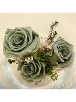 натуральные кустовые розы в стекле, вакуум*