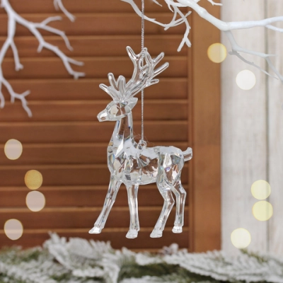 Подвеска «Хрустальный лось» 14,5 см, Прозрачный