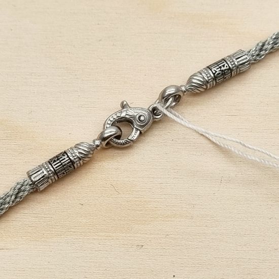 19001151 Текстильный шнурок серебристый, 2 мм