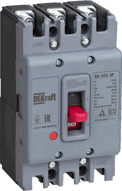 Dekraft Автоматический выключатель силовой 3P 160А 36кА ВА-303