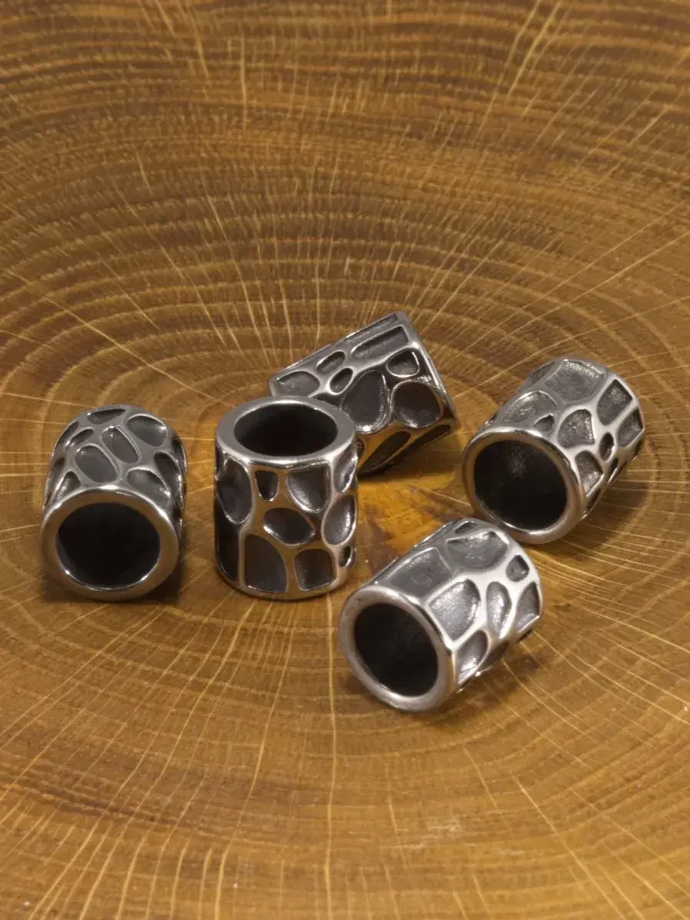 Бусина «Вулкан» из нержавеющей стали