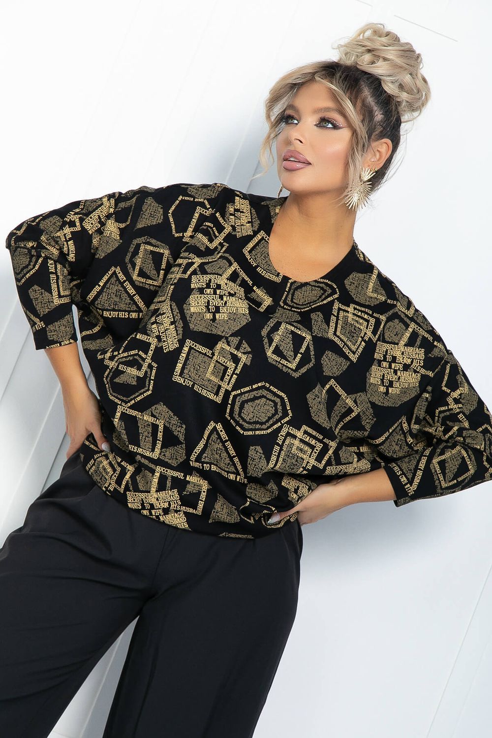 Блузон Ты вдохновение (черно-золотой) Б11879 LT Collection