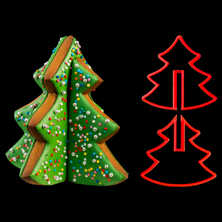 Вырубка для пряника сборная 3Д "Елочка" пластик, 10 см