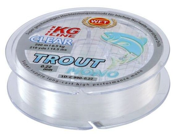 Леска монофильная WFT KG TROUT MONO Clear 200 м, 0,22 мм