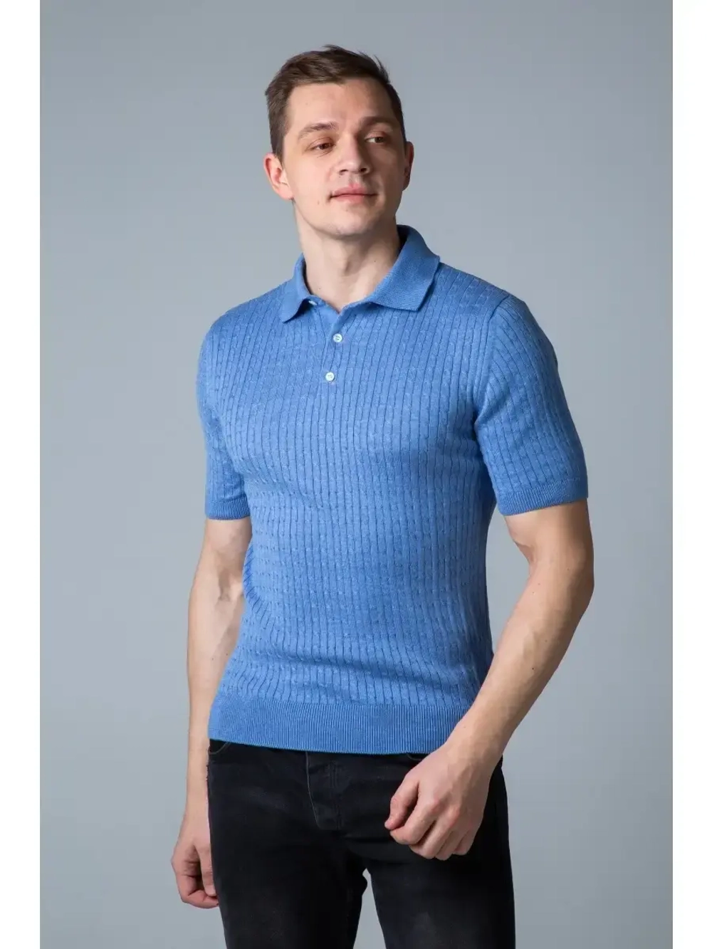 Поло с косами с коротким рукавом