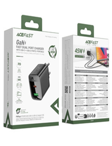 A106 PD45W GaN (USB-C+USB-A) charger (EU)