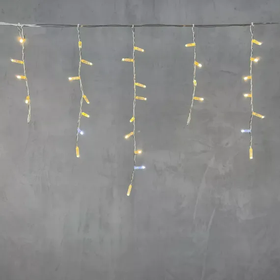 Светодиодная бахрома с колпачком 4,9*0,5 м., 189 теплых белых LED ламп, мерцание, прозрачный провод ПВХ, IP65, Beauty Led (PIL189BLWCAP-10-2WW)