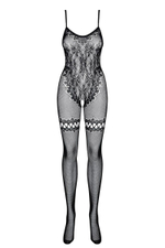 Женственный кэтсьюит с цветочным мотивом (Размер: S-M-L) (Цвет: черный)