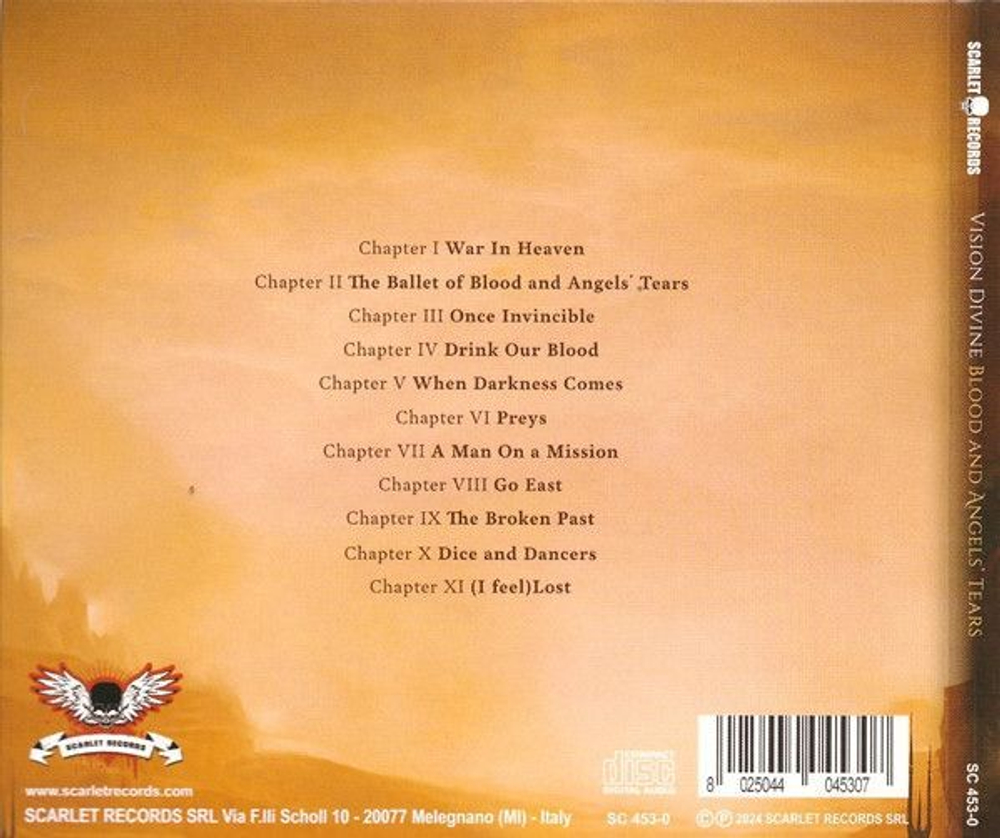 VISION DIVINE - Blood And Angels' Tears DIGI CD, музыкальный компакт диск, power metal, 2024