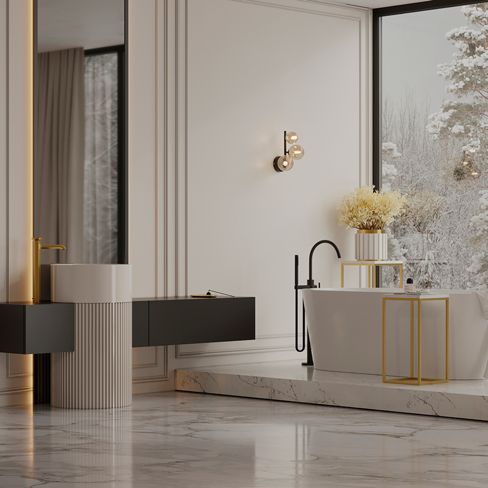 Набор из 2-х столиков mayen gold, белые/золотистые