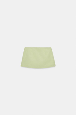 ZARA ЮБКА-ШОРТЫ С ЗАВЯЗКАМИ, МЯГКИЙ ЗЕЛЕНЫЙ
