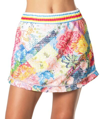 Теннисная юбка Lucky in Love Novelty Print High Waist Flower On Skirt - разноцветный