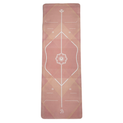 Легкий коврик для йоги Paidu Pink 183*61*0,3 см из микрофибры и ТПЕ